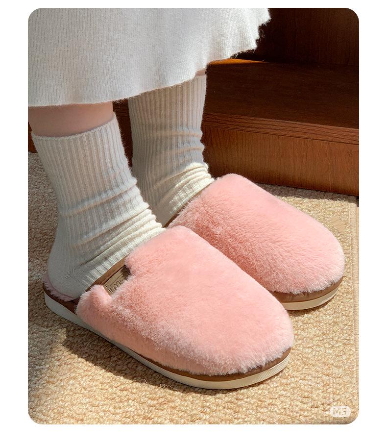 Soft Cotton Plush Winter Slippers: Warm, Non-Slip Indoor Footwear for Couples