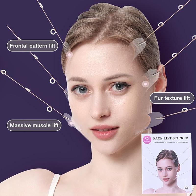 30/42/60 Pflaster Make-up Facelifting-Pflaster Klebstoffe Sofort Unsichtbare Gesichtsklebesticker Hals Augen Doppelkinn Lifting V-Form Klebebänder