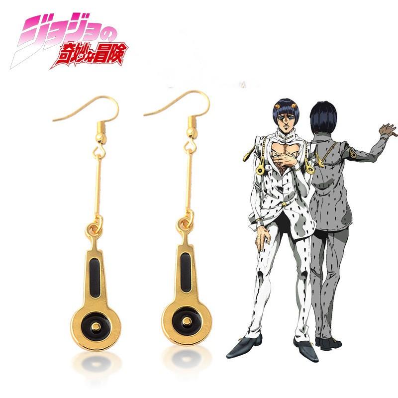 Anime JoJo Bizarre Adventure Cosplay Earrings Pierre Polnareff Splice Heart Kakyoin Noriaki Cherry Clip Earrings Jewelry Gifts