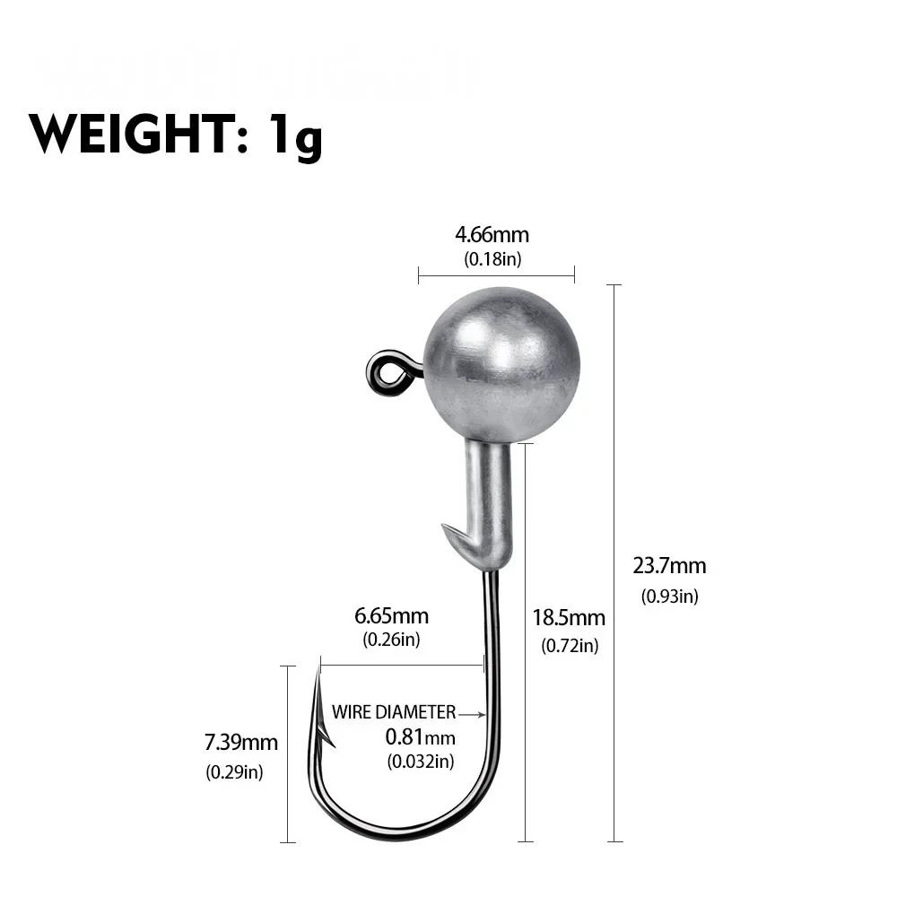 

10PC 1g 2g 3.5g 5g 7g 10g 12g 20g Crank Jig Head Hook Fishing Hook Head Jig Lure Hard Bait Soft Worm Fishhook Jig Hook For Fishing
