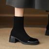 Krazing Pot Flock Winter Round Toe Modern Platform Size 33 Boots Size 43 Women Fashion British School Elastic Ankle Boots