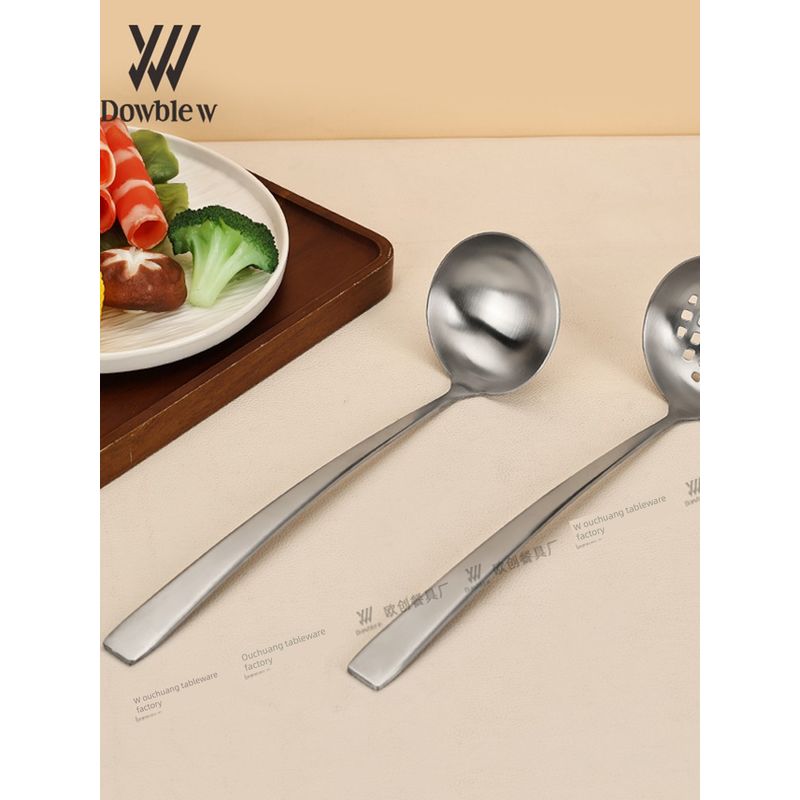Dowblew Soup Spoon Large Household Soup Ladle Oil-Resistant Stainless Steel Spoon for Eating and Serving Soup Wholesale