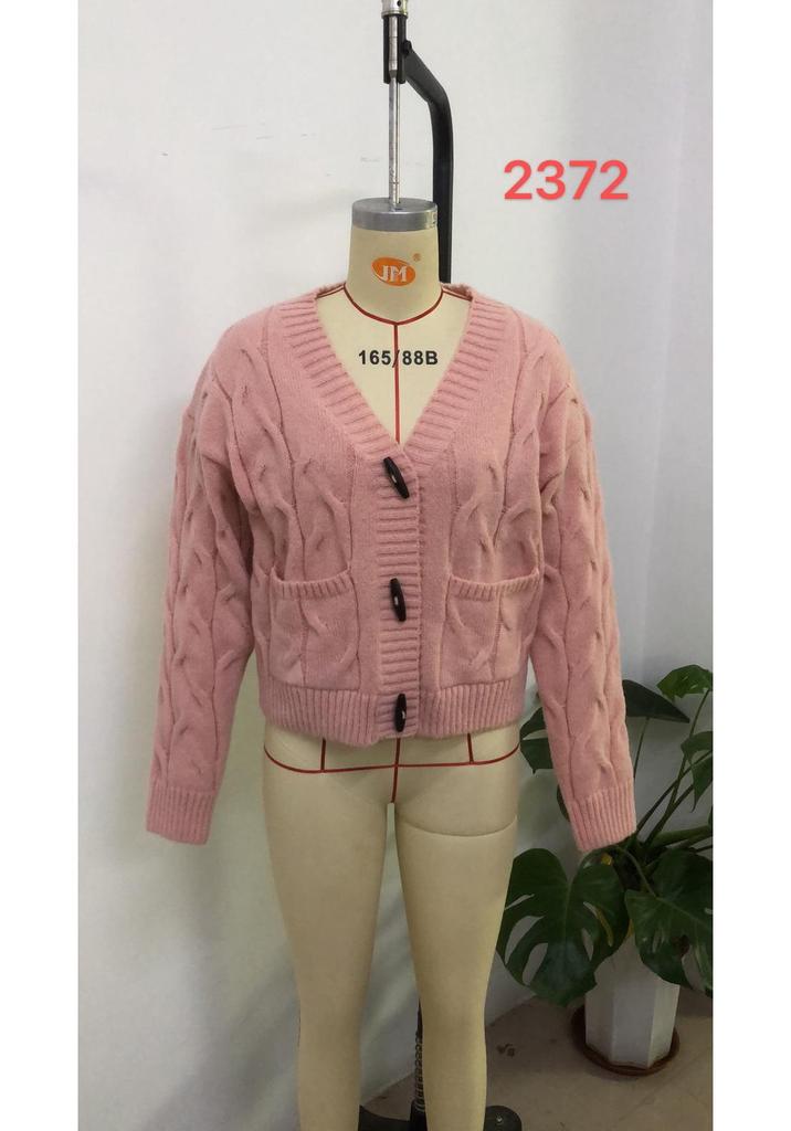2026 Women's V-neck Cable Knit Cardigan - Autumn/Winter Loose Short Sweater