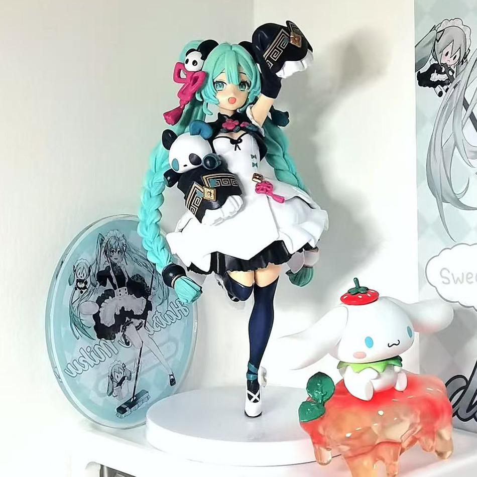 Hatsune Miku Desktop Cute Action Figure 18Cm Neko T-Shirt Ver. Anime Figurine Kawaii Girl Model Toy Gift