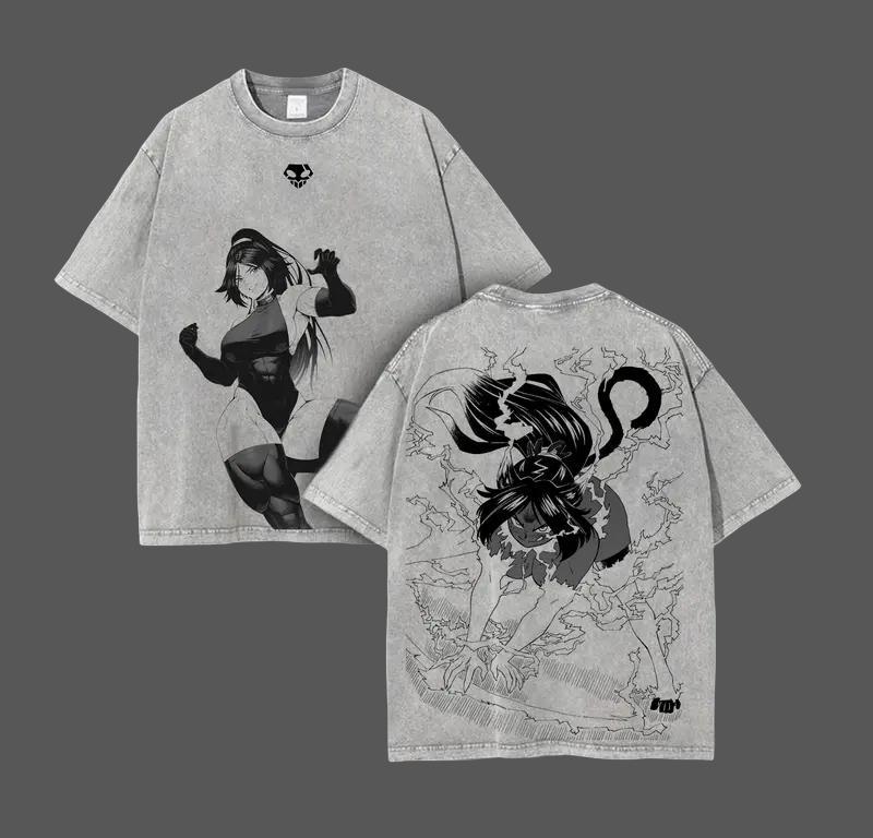 

Hot Yoruichi Shihouin Graphic Tshirt Anime BLEACH Vintage Washed Oversized T Shirt Men Women Clothing Cotton Short Sleeve Tees S