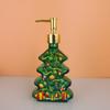 Christmas Tree Shape Soap Dispenser Reusable Glass Dispenser Bottle  Countertop