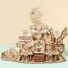 3D Halloween Haunted House Wooden Puzzle Ghost Tree with Light DIY Model Craft Kits Desk Decoration Toys Gift for Kids Adult