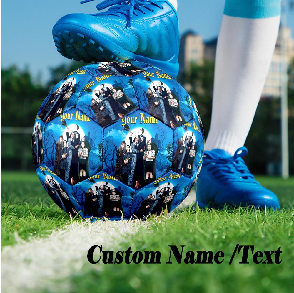 Custom Text Size 5 Soccer Ball, Standard Match Football For OutdoorThe Addams Family