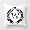 26 Crown Letter Pattern Double-Sided Printed Pillow Cover Short Plush Suitable Living Rooms Bedrooms Sofas Throw Cushion Cover