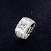 Wosikate Korean Square Zirconia Ring For Men Trendy Domineering   Copper Fashion Jewellery Finger Ring Adjustable