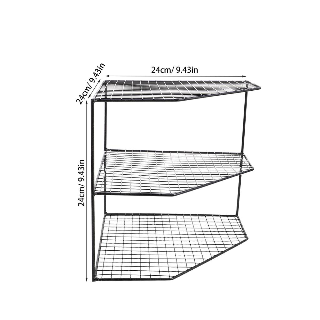 3-layers Corner Storage Rack Multifunctional Kitchen Shelf Bathroom Organizer Cabinet Metal Shelves Standing Pot Rack 24cm