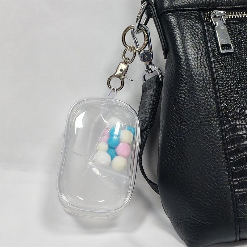 Οθόνη κούκλας Διαφανές κουτί αποθήκευσης Θήκη Mystery Box Τσάντα μπρελόκ Χαριτωμένη οργάνωση κούκλας τσάντας με βελούδινη θήκη για τη σκόνη