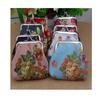 Vintage Floral Canvas Coin Purse Kiss Lock Closure Colorful Flower Print For Daily Use Carry Coins Lipsticks Small Items