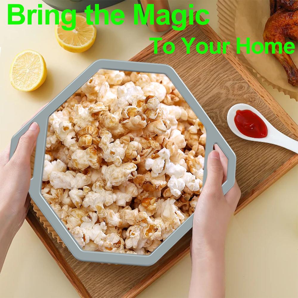 1 recipiente de silicona para palomitas de maíz en microondas, para hacer palomitas de maíz con tapa, recipiente para hacer palomitas de maíz caseras de gran capacidad, utensilios de cocina coloridos para hornear