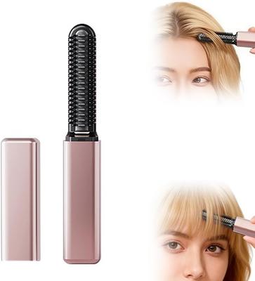 Mini-Haarglätter für Pony, 2026 Neuer Mini-Akkuklätter TypC USB-aufladbar, Tragbare Taschen-Haarglätter für Frauen (Roségold)