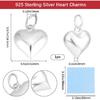 Beebeecraft 1 Box 925 Sterling Silver Charms Puffed Heart Charms 3D Love Dangle Pendants with Jump Rings for Jewellery Making Necklaces Bracelets DIY