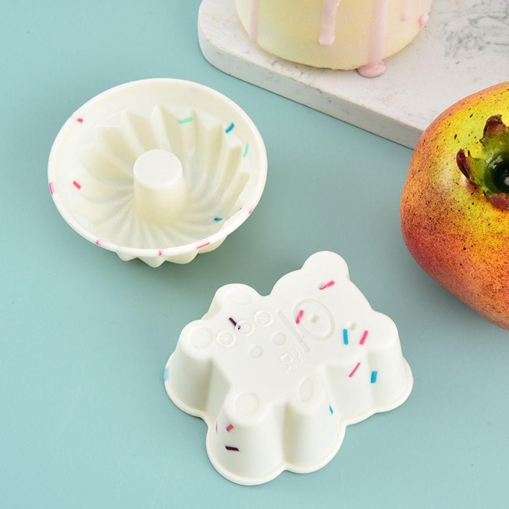 4Pcs DIY Muffin Cake Mold Soft Baking Mold Creativity Silicone Cake Cups Chocolate Pudding Candies