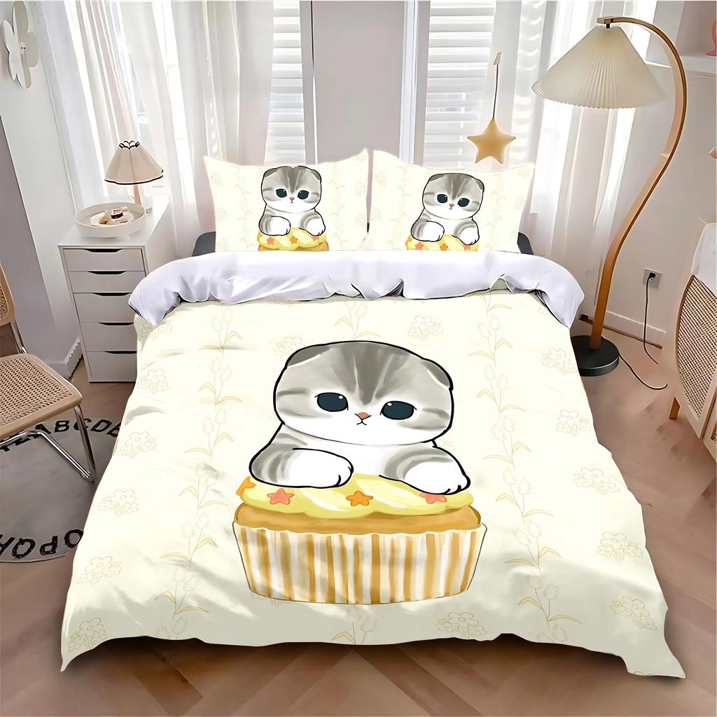 New Duvet Cover Pillowcase Bedding Set Hot Cute M-MofusandS Adult Boy Girl Bedroom Decoration Children Single Double Large Size