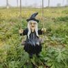 Halloween Swing Ghost Statue Resin Ghost Dog Witch On A Swing Figurine Outdoor Tree Hanging Ornament for Garden Patio Lawn Yard Decor