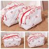 Large Capacity Cherry Cosmetic Bag with Zipper Toiletry Organizer Creative Wash Storage Bag  Travel
