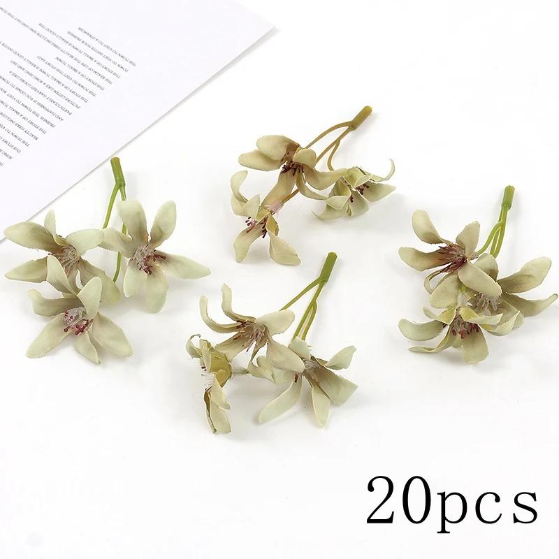 Green Rose Artificial Flowers Heads Silk Fake Flower for Home Room Decor Marriage Wedding Decora DIY Craft Wreath Gift Accessory