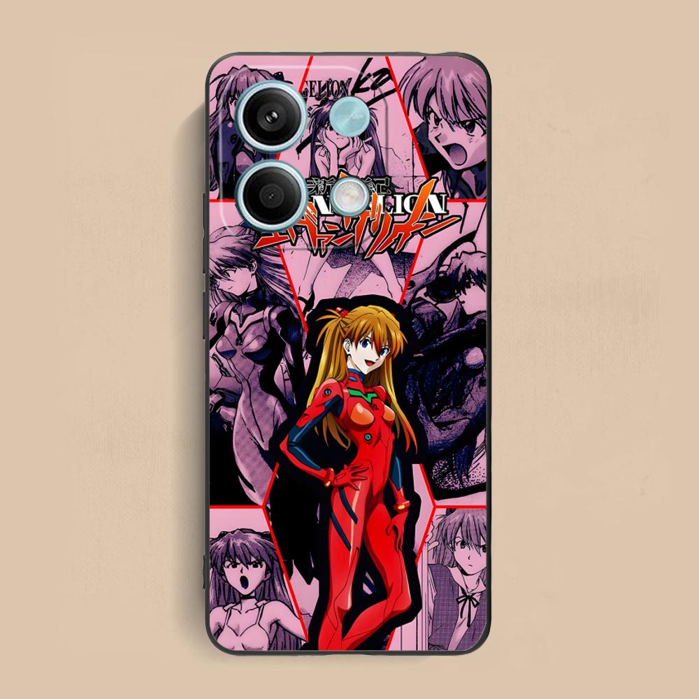Anime EV Asuka Mobile Phone Case for Xiaomi Redmi Note 14 13 12 11 S Pro Plus 4G 5G Colorful Printing Cover Cover Pretty Luxury