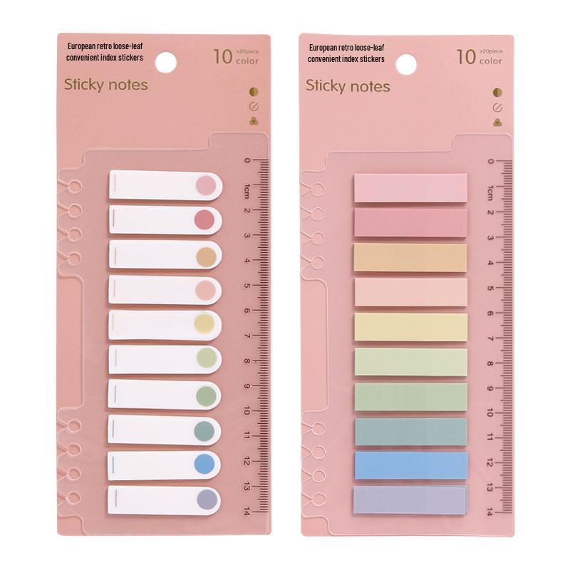 Retro Morandi Sticky Notes: Tearable Index Stickers & Colored Bookmarks for Students