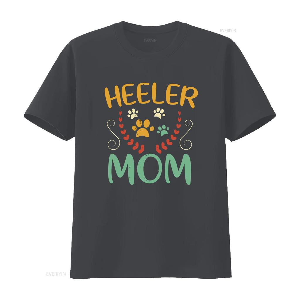 Retro Stil Heeler Mamma T-shirt Australisk Boskapshund Mamma Söt Vintage Tassar vintage Tvättad Lätt man streetwear