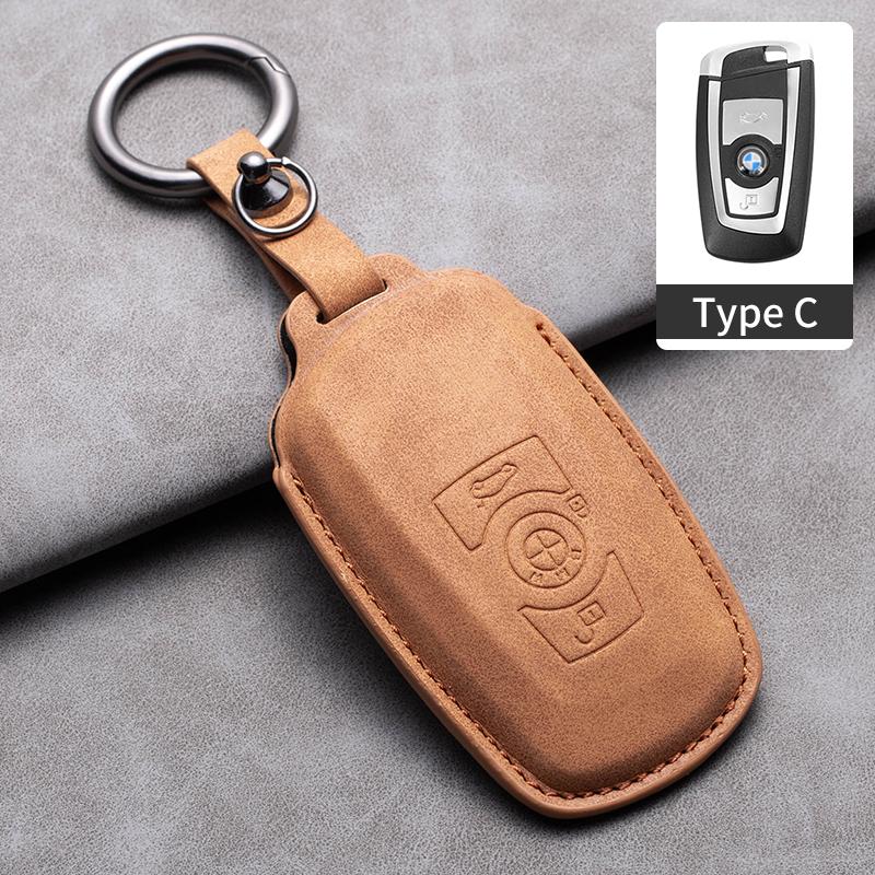 JYPK6 Sheepskin Leather Car Key Case Cover Accessories For BMW 1 2 3 4 5 6 7 Series X1 X3 X4 X5 X6 F36 F25 F26 F30 F34 F10 F07 F20 Z10