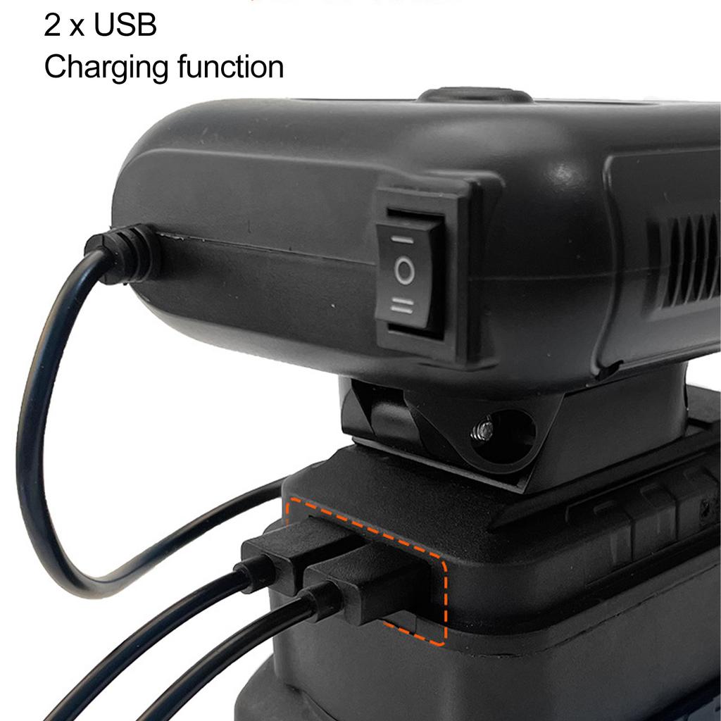 Electric Small Heater Battery Powered Heater Fast Heating 90 Degree  2 Temperatures 2xUSB Compact for Office Dorm Home Car