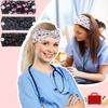 Women Nurse Headbands with Button Wide Headbands for Mask Non Slip Elastic Ear Protection Gift for Doctors Sweatband Hairband
