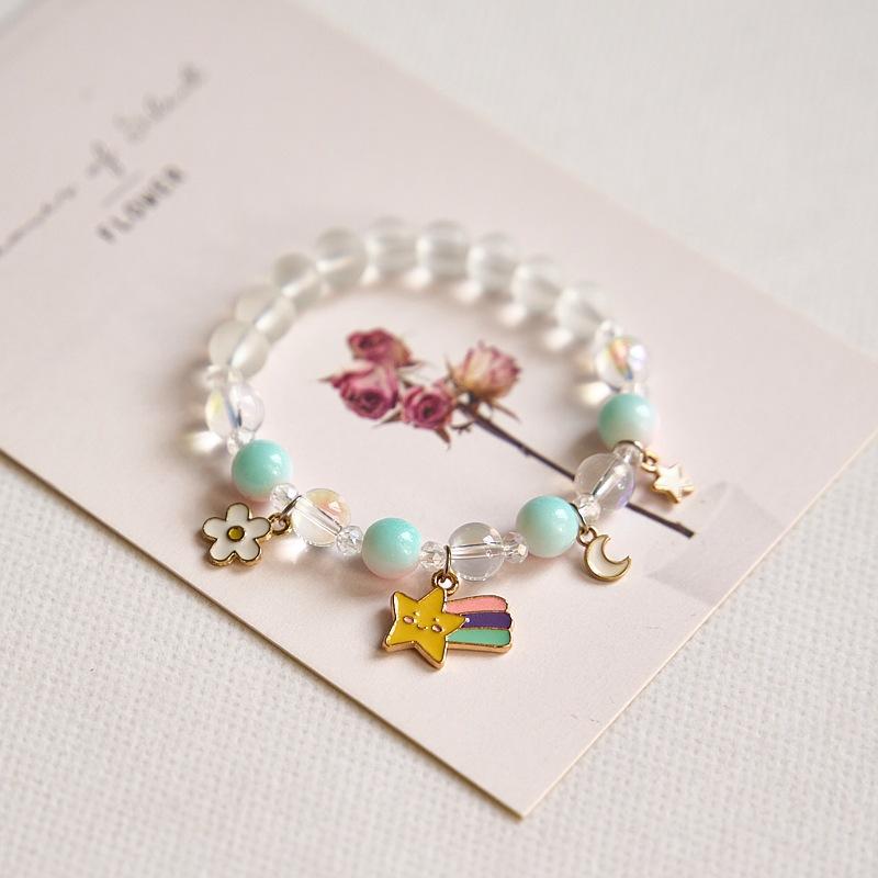 Year Sweet Cute Cat Crystal Beaded Bracelet Girls, Girlfriend Student Bracelet Wholesale