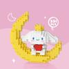 Moon Building Blocks Glow Cinnamoroll Mymelody Kuromi Pompom Purin Assembly Model Kawaii Children's Toy Birthday Gift