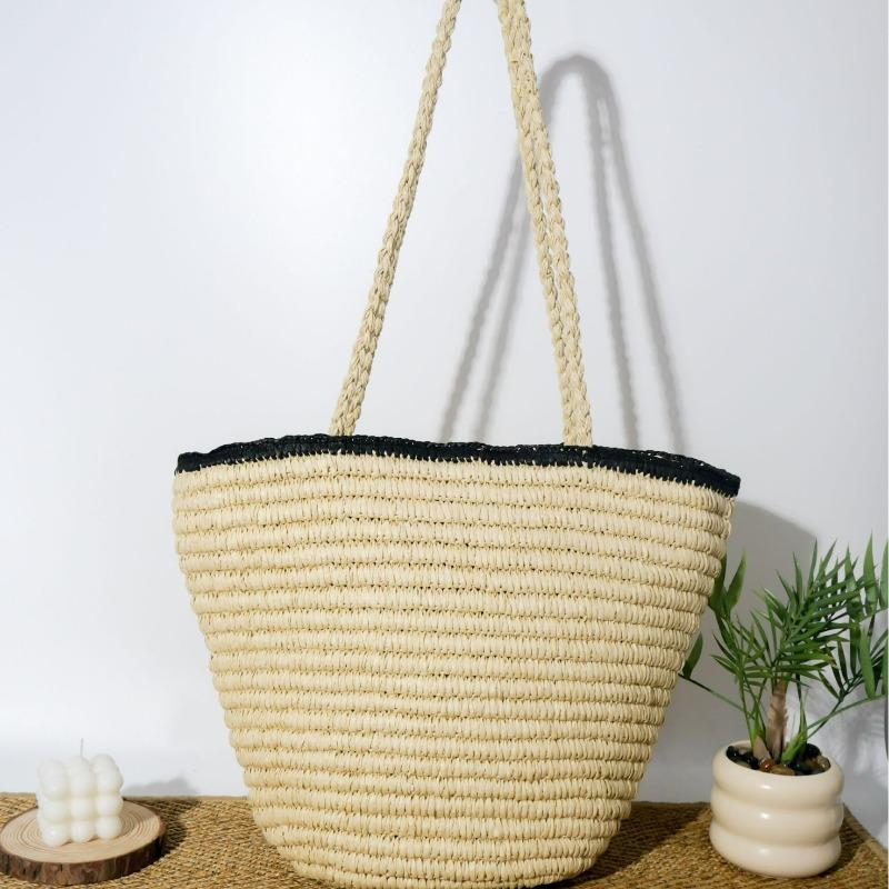 New high-end straw bag women's large-capacity hand-woven bag seaside vacation beach bag casual women's bag