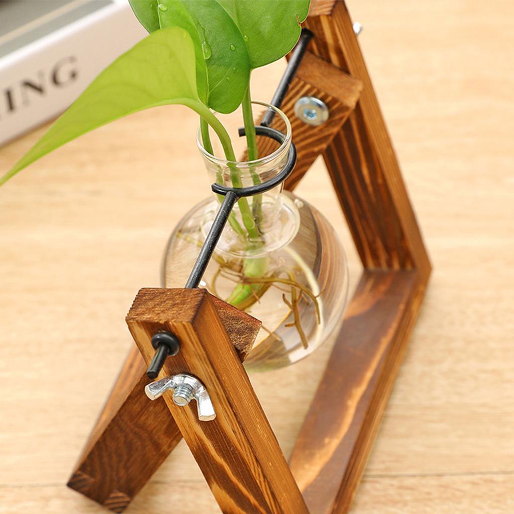 Plant Propagation Station Plant Terrarium with Wooden Stand Unique Gardening Birthday Gifts Home Office Garden Decor 3