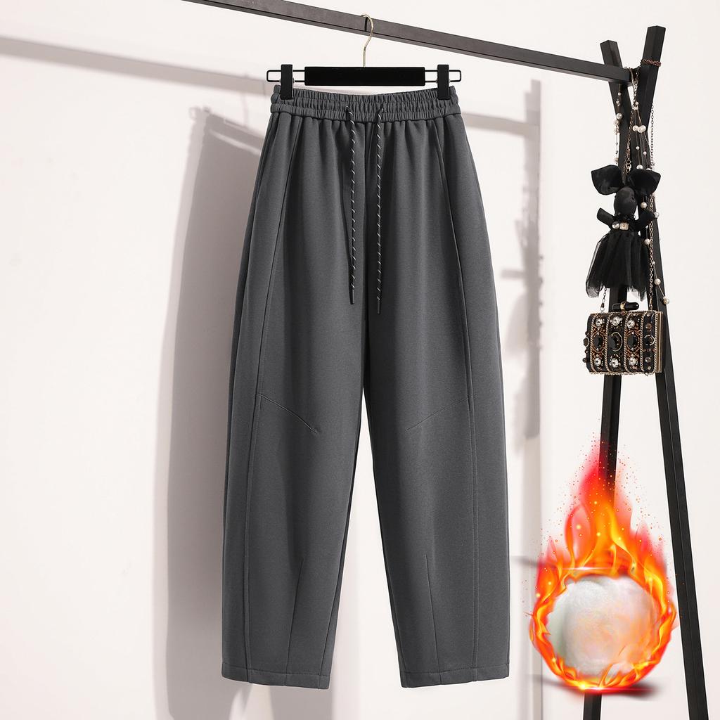 Elastyczny pas ze sznurkiem Nowe Zimowe Nowy Aksamitne i Cienkie Wszechstronne Pogrubione Spodnie Harlan