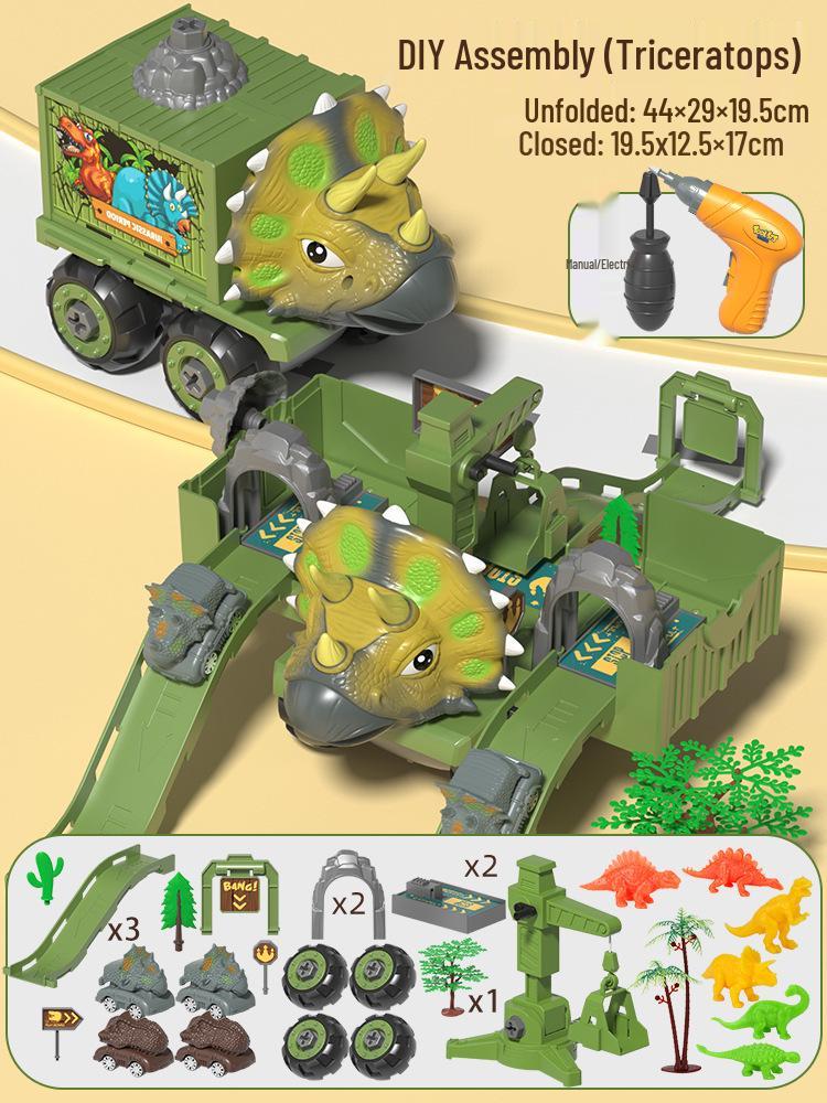 4-in-1 Deformable Engineering Vehicle Set with Small Cars, Crane, Excavator, and Pull-back Toy for Boys