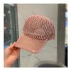 Summer Hat Hand-Pressed Diamond Knitted Hollow Duck Hat Korean Version Of All Fashion Rhinestone Shade Baseball Cap