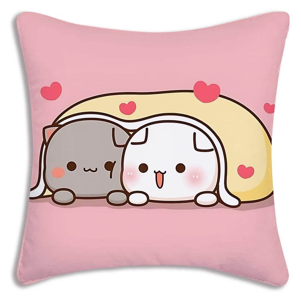 Cute PeachS And G-GomaS Pillow Covers Cartoon Sofa Decorative Home Double-sided Printing Short Plush Cute Cushion Cover
