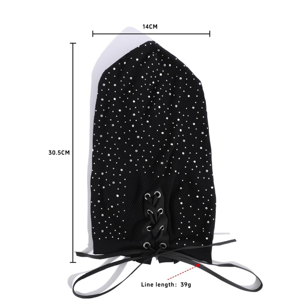 Women Sexy Black Lace Full Face Mask, Stretch Mesh Hood with Eye and Mouth Openings for Halloween Cosplay Party