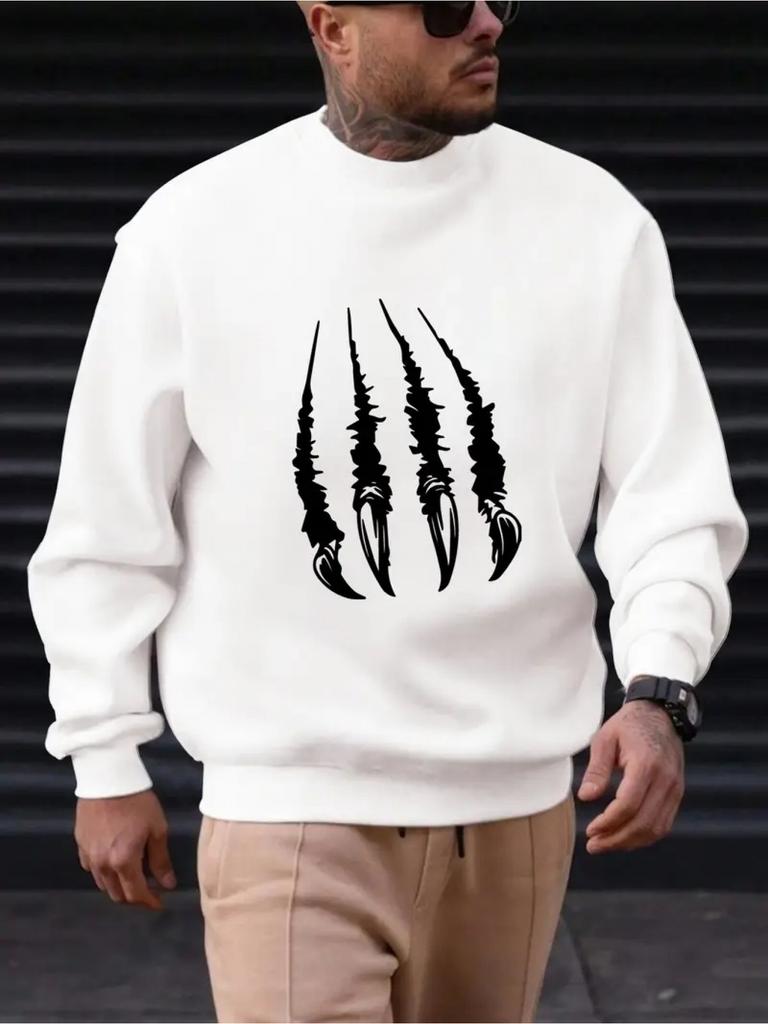 Men's Fashion Long Sleeve Crewneck Sweatshirt, Moisture-Wicking Comfortable Fabric, Suitable for Home and Outdoor Gatherings
