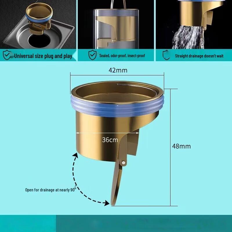 CHENDU Large Chrome Brass Floor Drain Core