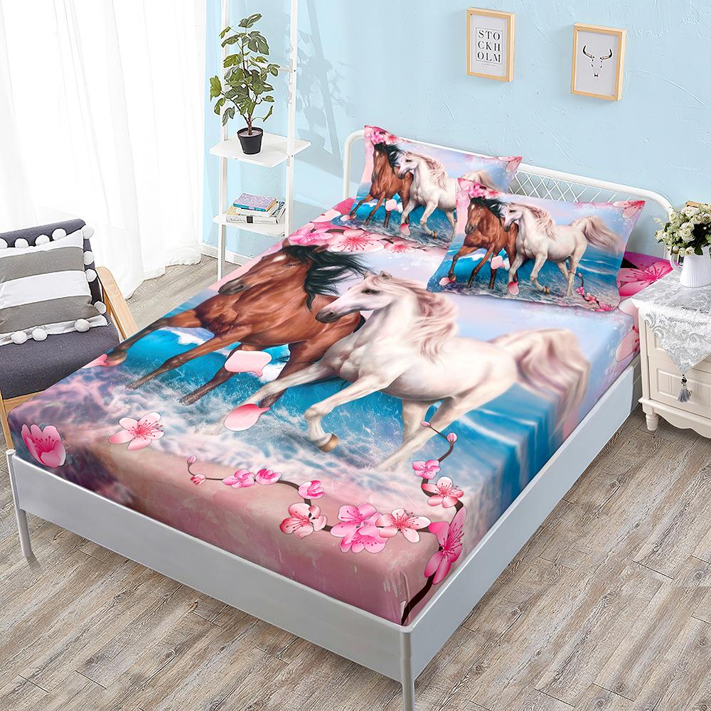 Tier Hengst Matratzen-Kit Matratze Dreiteiliges Set Tagesdecke Kissenbezug Matratzen-Schutzbezug