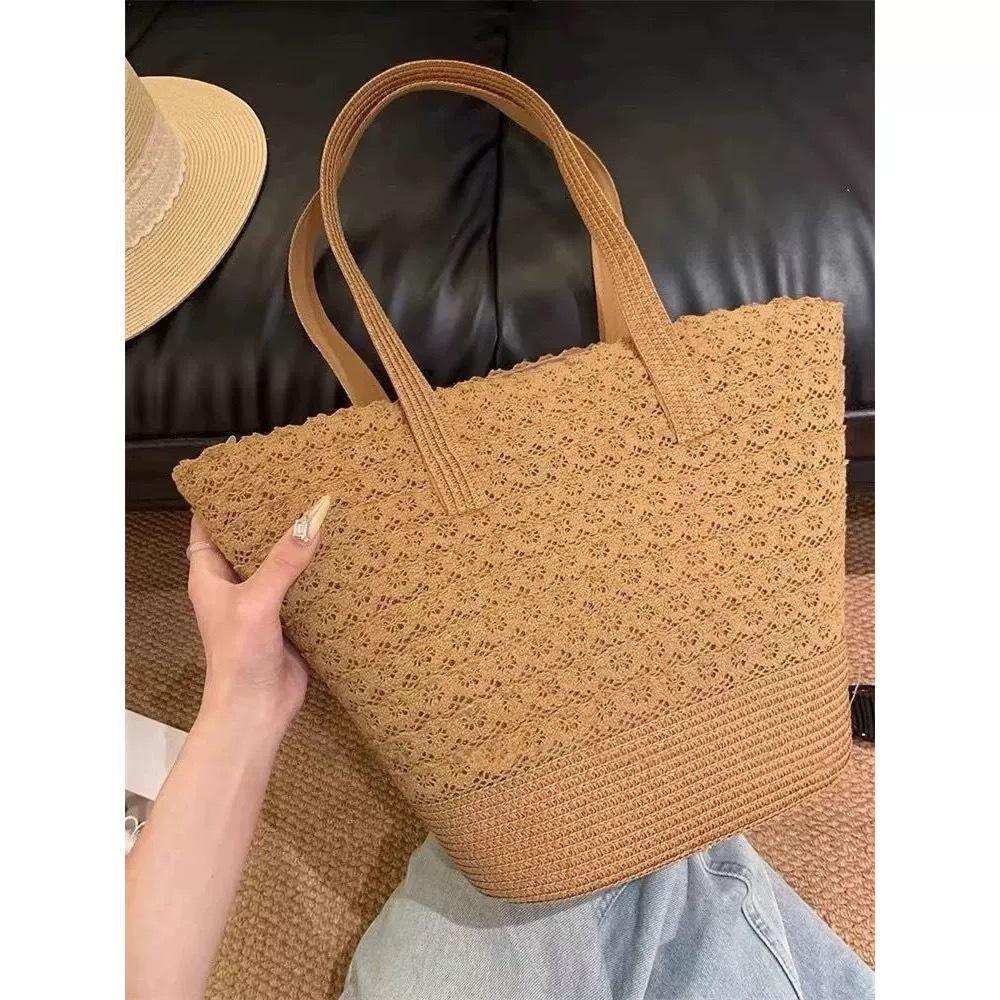 

Летняя пляжная большая сумка женская новая модная трендовая сумка через плечо большой вместимости соломенная поддержка очень большая сумка хаки