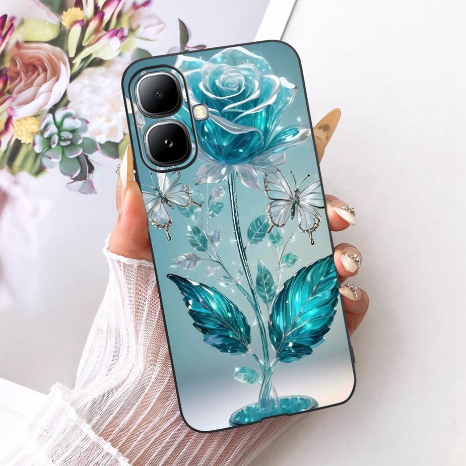 For Infinix Smart 20 Case X6840 X6840B Luxury Flowers Butterfly Painted Phone Cover Case For Infinix Smart 20 Smart20 Soft Shell