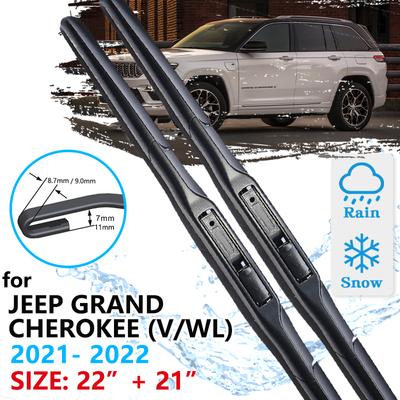 Car Front Wiper Blades For Jeep Grand Cherokee 5th WL 2022 2023 Cleaning Windscreen Windshield Accessories Windows