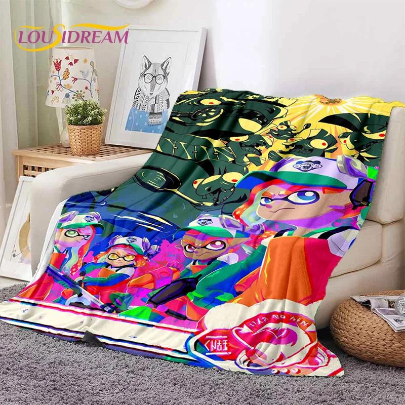 Splatoon3 PC Gamer Cartoon Game Soft Blankets,Keep Warm Throw Blanket Comfortable Blanket for Picnic Beds Sofa Home Bedroom Gift