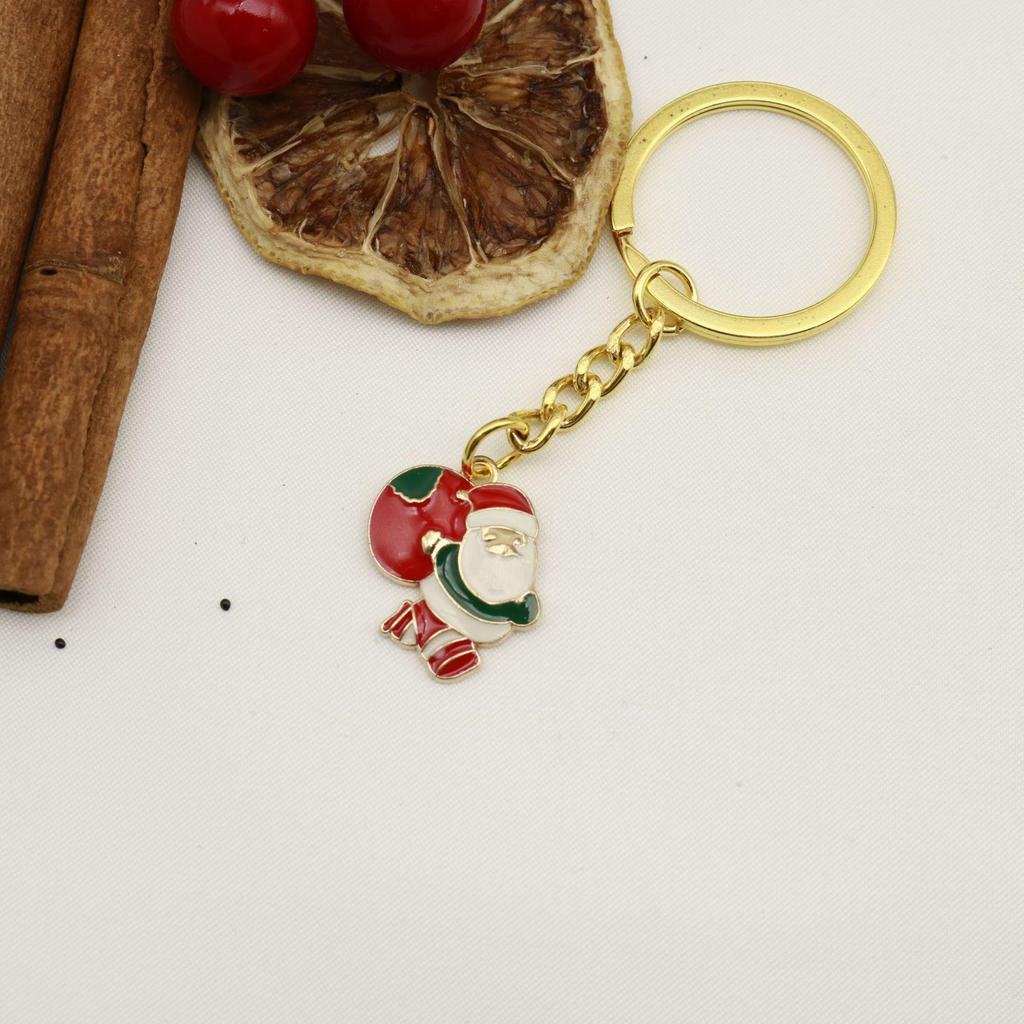 Adorable Cartoon Santa Claus Metal Keychain - Christmas Decoration, Couple Pendant, Small Gift