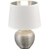 Lampe De Table - Reality Leuchten - R50621089 Luxor - Céramique - Abat-jour En Tissu - Argenté