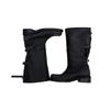 Cowhide version~ Korean niche round head thick heel belt buckle two wear versatile medium and high boots knight boots long boots women's boots